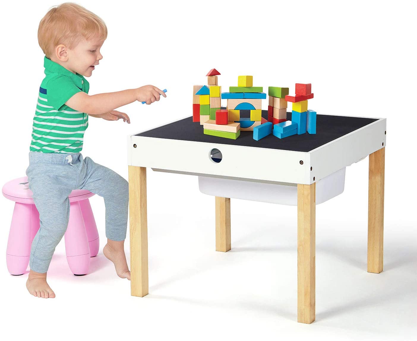 Table multi-activités en bois 4 en 1 pour enfants